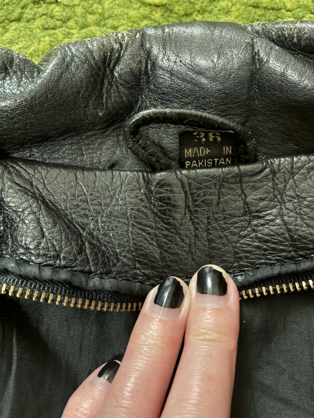 Vintage 1960s Black Leather Biker Jacket - Picture 10 of 16